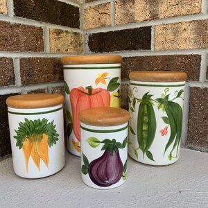 VTG Portmeirion Kitchen Garden Air Canister Set (4pcs) Made in Britain